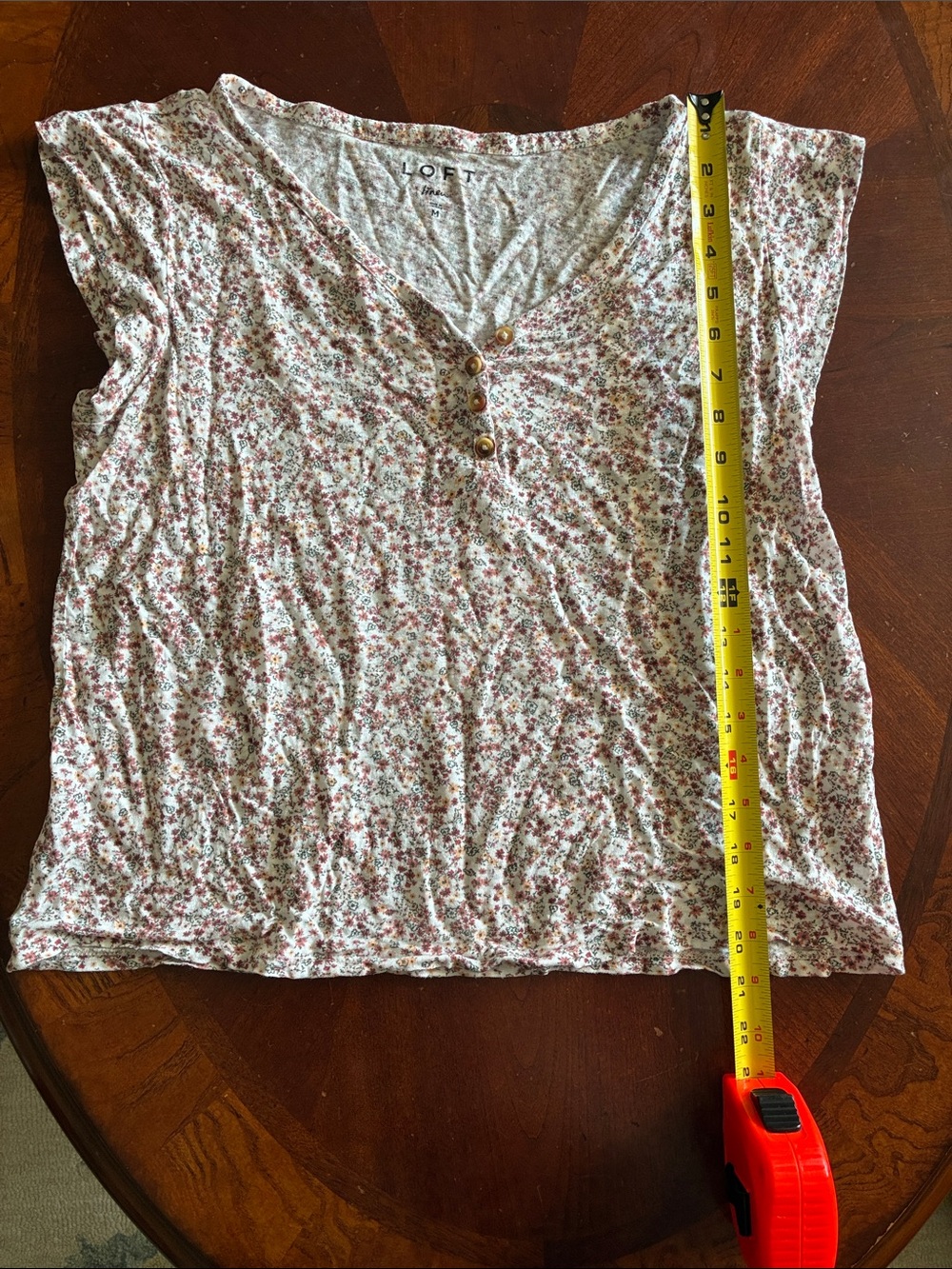 Loft floral linen tee size medium